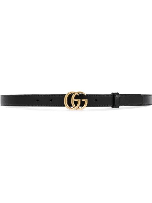 Leather belt with double G buckle