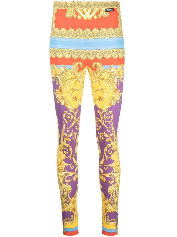 Baroque logo-print leggings