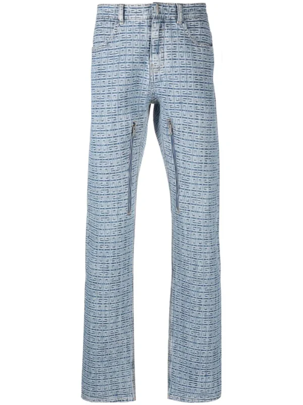 4G jacquard straight-leg jeans