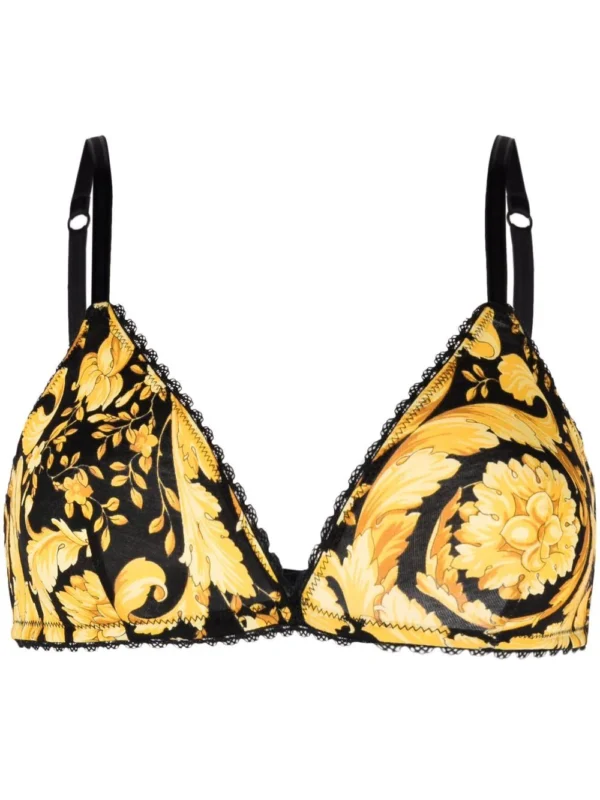 Baroque-print triangle bra