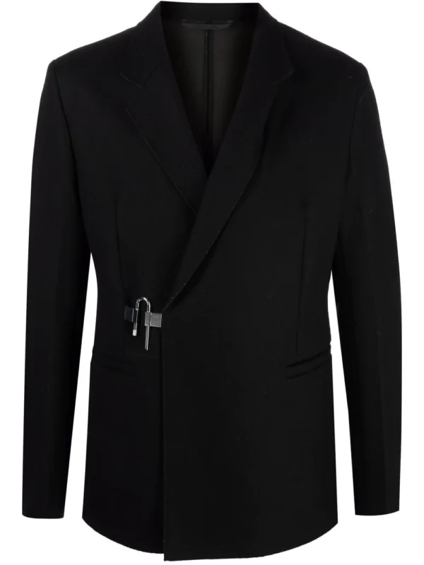 Padlock-detail tailored blazer