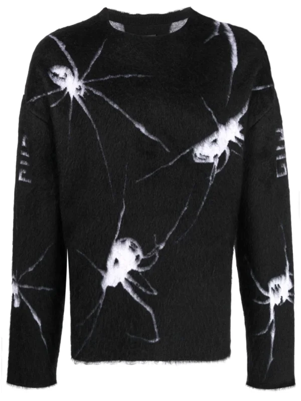 Spider's Web graphic-print knit jumper