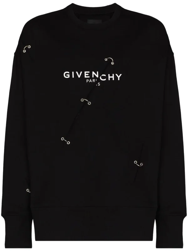 Logo-print eyelet-detailing sweatshirt