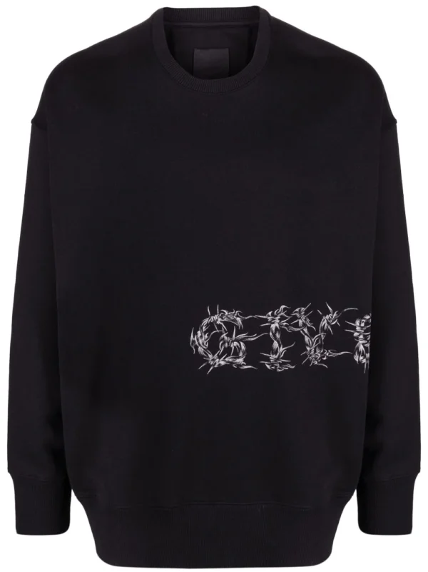 Barbed wire crew-neck sweatshirt