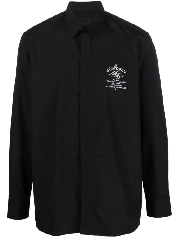 Logo-print long-sleeve shirt