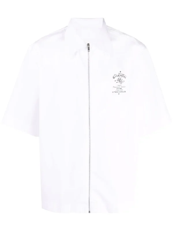 MMW zip-up short-sleeved shirt