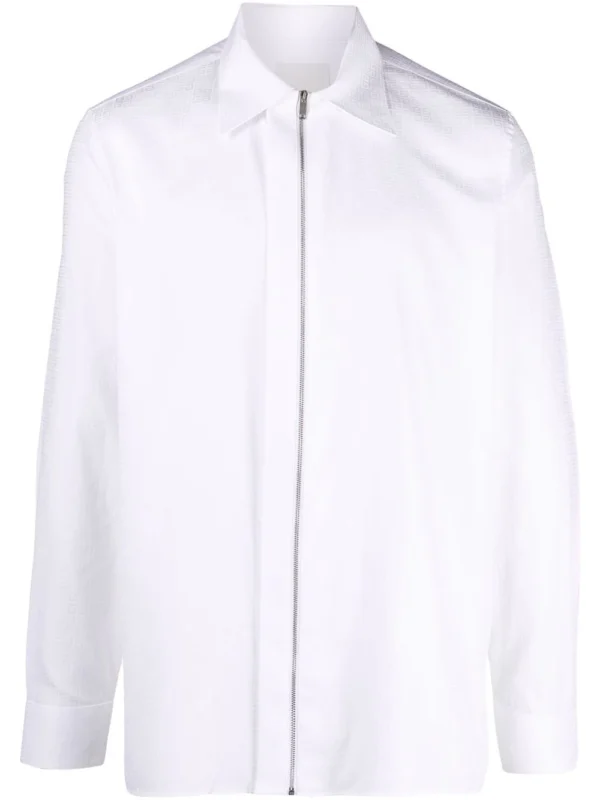 4G jacquard zip-up shirt