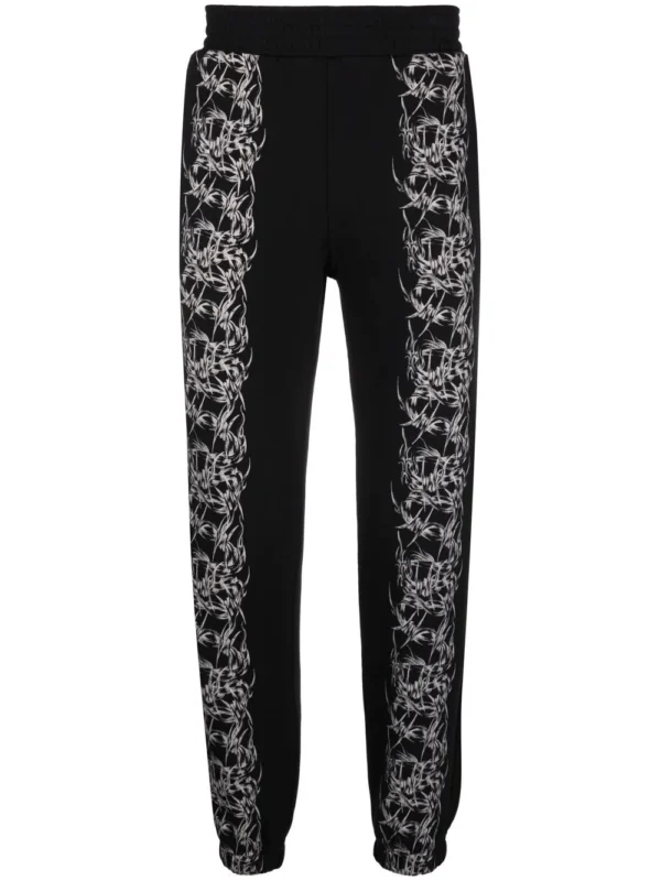 Barbed wire print track trousers