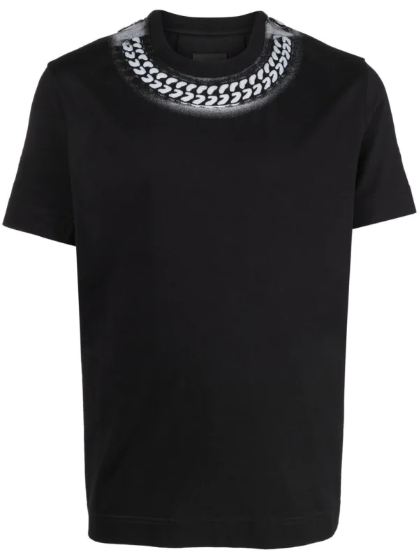 Necklace-print cotton T-shirt