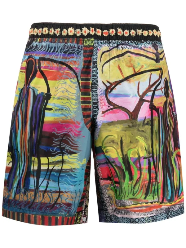 Graphic-print swim shorts