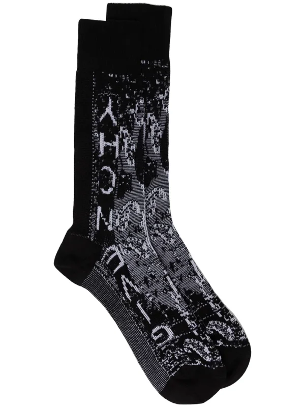 Logo-jacquard socks