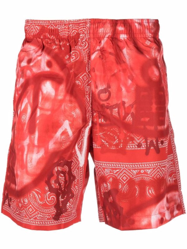 Spray-paint swim shorts