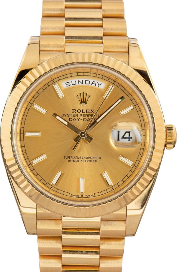 Rolex Day-Date 40 Ref 228238 Champagne Index Dial