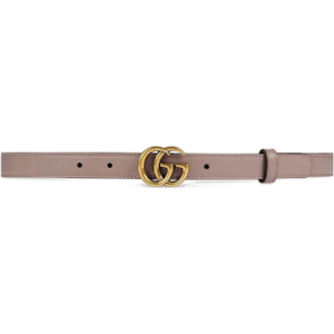 Leather belt with Double G buckle