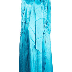 Crinkled-effect sleeveless dress