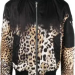 Leopard-print bomber jacket