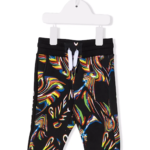 Graphic-print cotton track pants