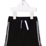 Chain-print logo band shorts