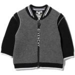 Logo-print knitted bomber jacket