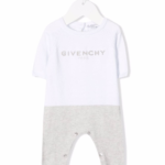 Logo print colour block romper