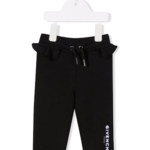 Logo-print ruffled track pants