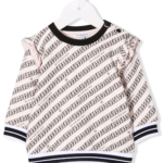 Chain-print ruffled sweatshirt