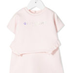 Logo-print jersey A-line dress