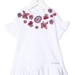 Floral embroidery cotton dress