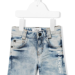 Logo-print denim shorts