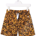 Slogan-print swim shorts