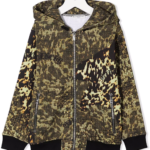 leopard print hooded track jacket