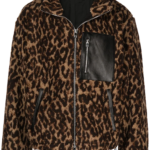 Leopard print polar fleece jacket