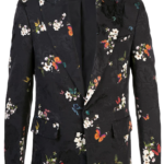 floral embroidered printed blazer