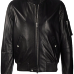 zip-up leather jacket
