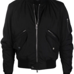 zipped-up bomber jacket