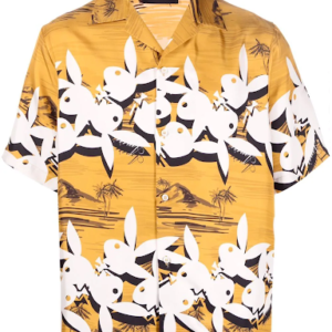 playboy-print silk shirt