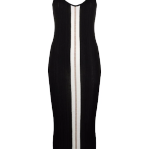 Stripe-detail knitted dress