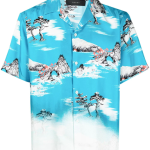 Botanical-print Hawaiian shirt