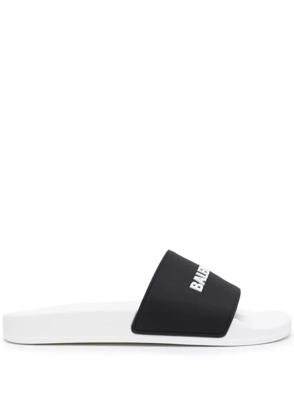 raised logo slide sandals