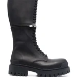 Zip-detail leather boots